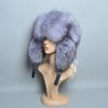 Real Fur 100% Fox Skin Russian Businessmen Pilot Bombers Full Map Unisex Hat Ushanka Winter Ear Guard Hat Raccoon Fur Beanie Hat
