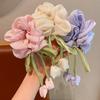 Tulip Flower Scrunchie - High-End Ribbon Hair Tie for Girls