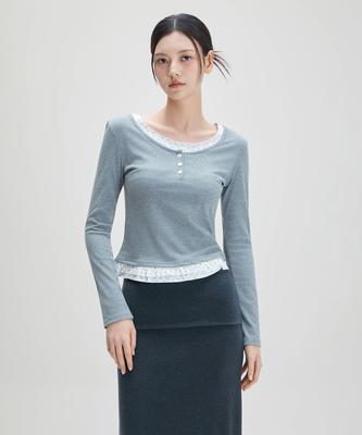 MIXXO Pattern Frill Layered T-Shirt_Miwlwg412A Miwhwg50Qa