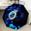 Golden Club Atletico Emblem Automatic Folding Umbrella - 8-Rib Travel Umbrella with Auto Open/Close & Portable Gifts for Holidays or Birthdays