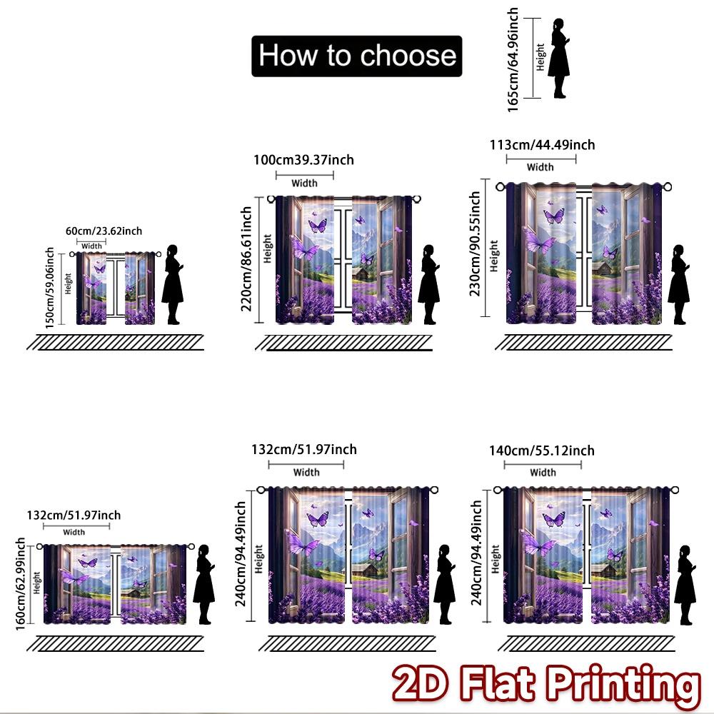 2D flat Photography Backdrop Photography Backdrop Butterflies Over Lavender Fields 100% Polyester Festive Wall Decor for