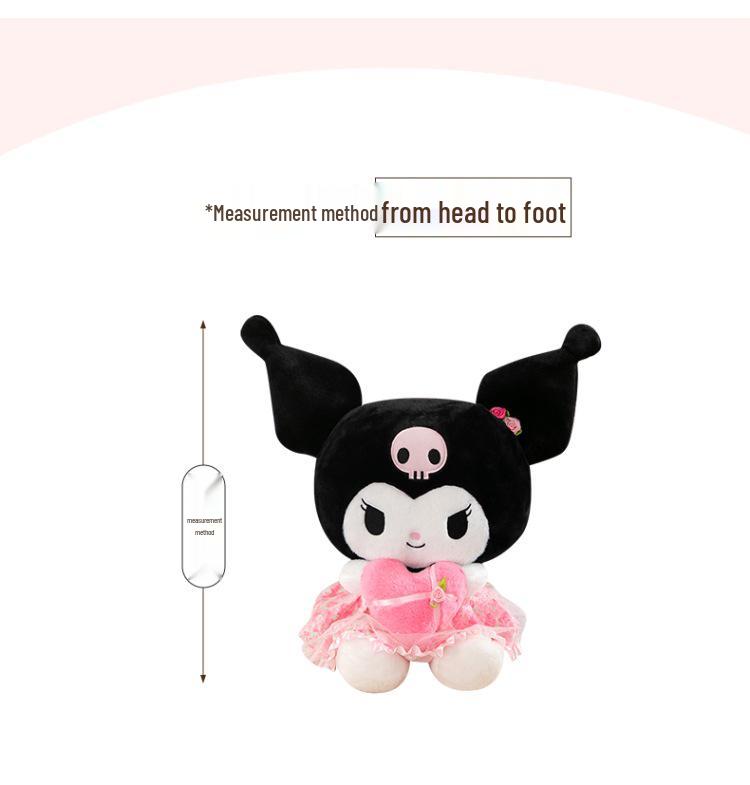 Adorable Heart Kuromi & My Melody Plush Doll Pillow