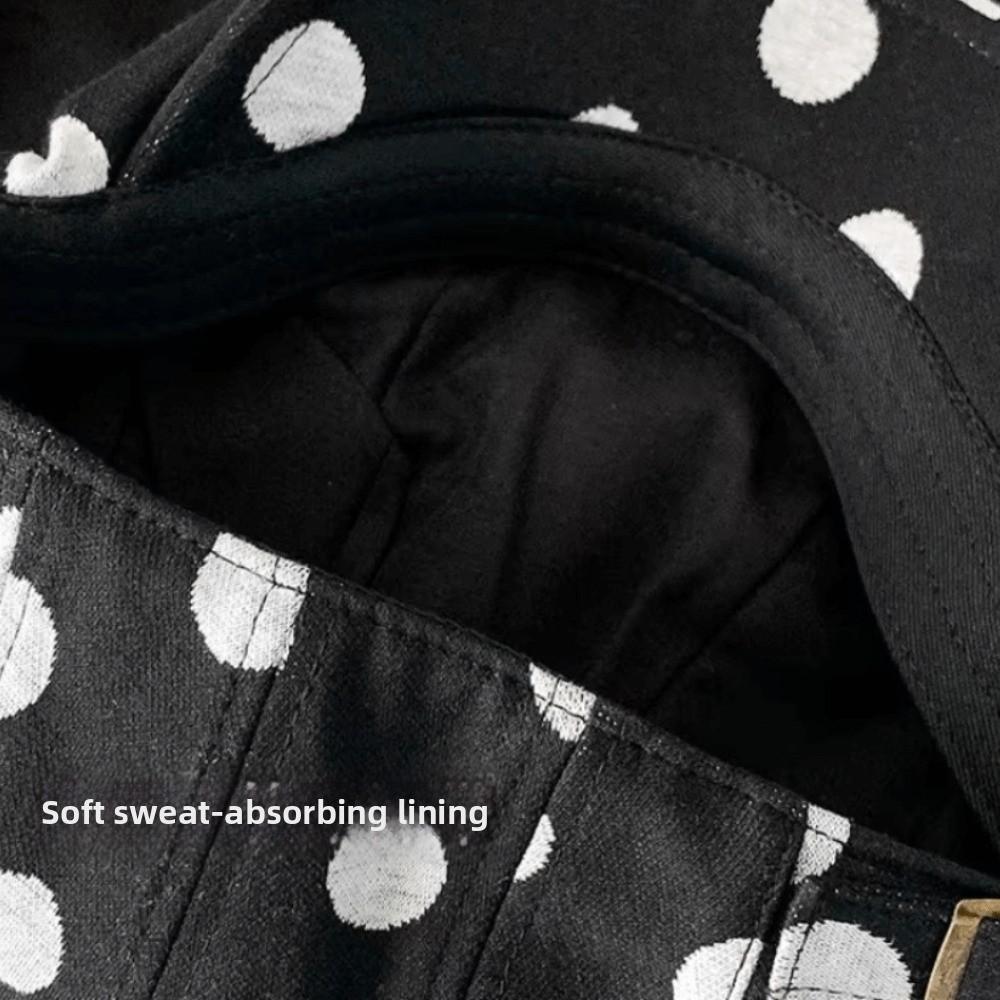 Casual Korean Style Forward Hat Polka Dot Printing Wide Brim Short Brim Berets Versatile Big Head Sun Hat Women's Spring Autumn