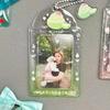 Original Design Summer Cheery Smoothie PVC Picture Frames with Chain Cute Ice Cream Photocard Holder for 3 Inch Kpop Card 2025
