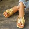 Fashion 2025 Large Size Fashion Flat Bottom Foreign Style Versatile Casual Square Head Versatile Cool Slippers