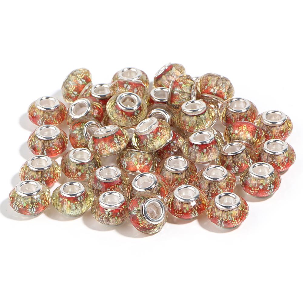 10Pcs/Lot 14×9mm Resin Beads Orange Cut Large Hole Loose Beads For DIY Handcraft Colorful Bracelet Necklace Jewelry Accessories