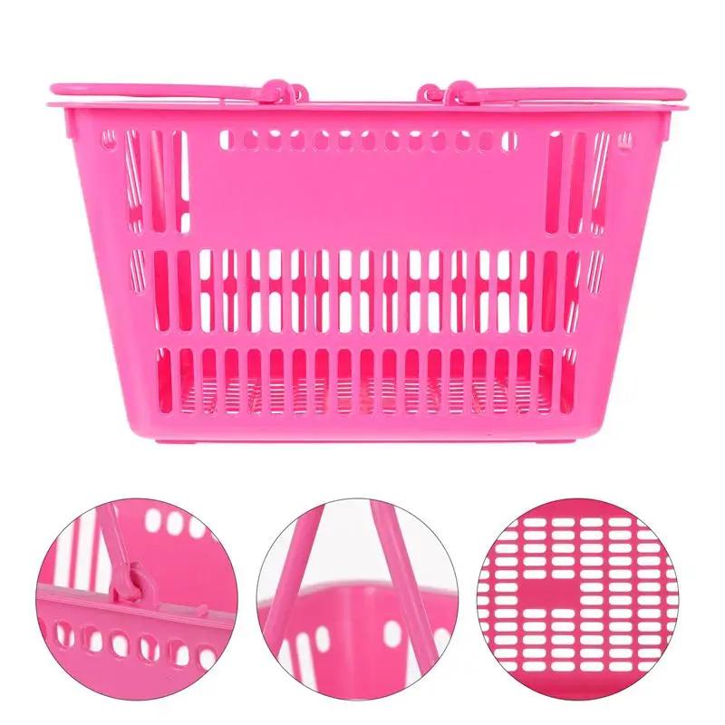Basket Shopping Baskets Storage Handles Grocery Mall Cart Organizing Retail Kids Supermarket Sundries Store Vegetable Practical