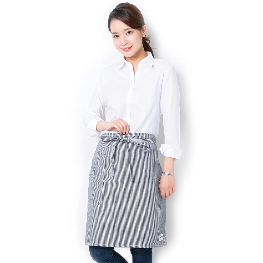 

Lee lck79004 Medium Denim Apron for Front Length Body Width Size x Blue Work, Hickory, 71cm, 70cm, 18/White