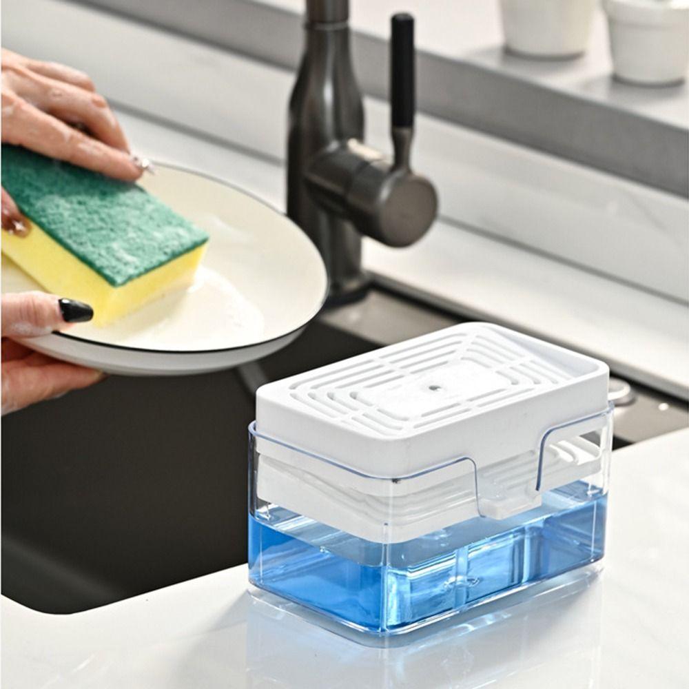 Sponge Holder Press Dishwashing Soap Box Kitchen Sink Organizer Rack  Sink Drain Placement