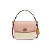 Cassie 19 Color Block C Buckle Flap Leather Messenger Bag Women Bags Cherry-Blossom-Pink Beige 89088-B4SBF