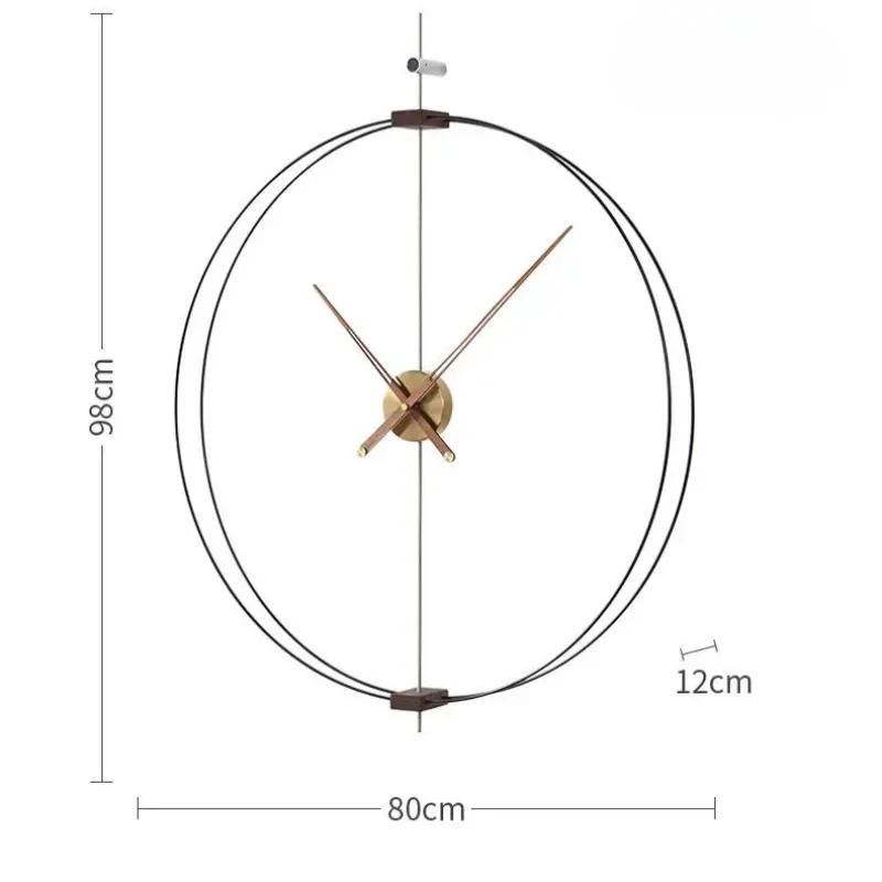 Art Wall Clock Silent Spain Watches Large Living Room Clocks Creative Luxury Minimalist Watch Solid Wood Pointer Home Decoration