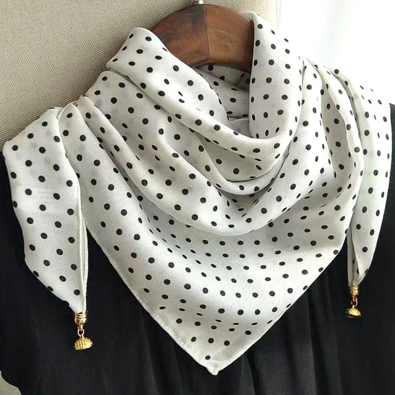 106x65cm Necklace Gift Silk Scarf Elegant Painted Pattern Versatile Neck Scarf Luxury Magnetic Closure French Style Multi-Color