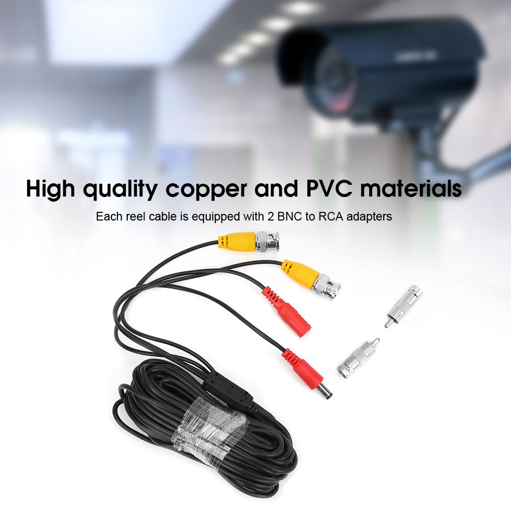 4Pcs BNC Video Power Cable CCTV Wire Cord Security System Accessories