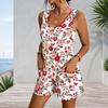 Plus Size Sleeveless Patch Pocket Tank Short Romper