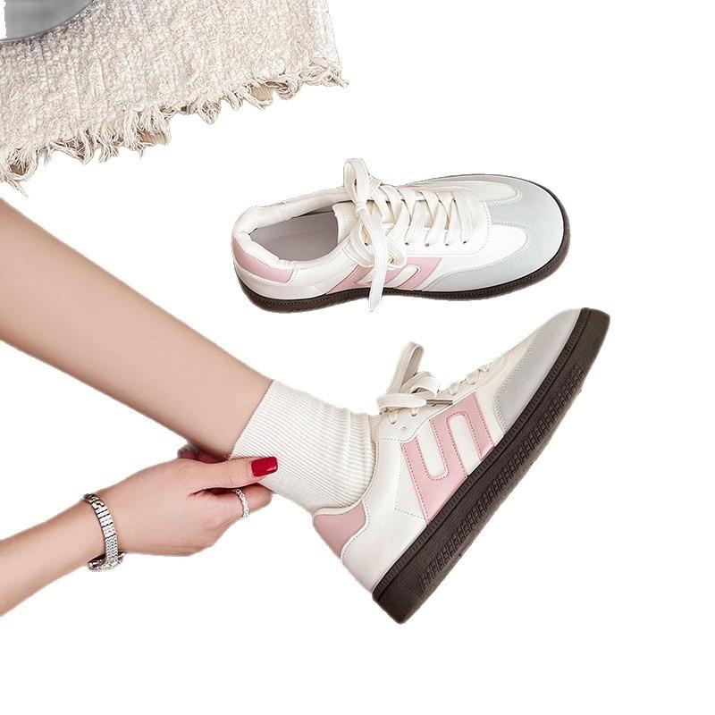 Lightweight thick-soled women's new autumn versatile lace-up board shoes, small height-increasing white shoes