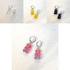 Gradient Chic Resin Bear Earrings Creative Animal Shape For Women