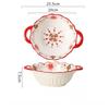 Ceramic Household 10 Inch High Aesthetic Double Ear Soup Bowl Anti Scald Relief Soup Bowl Underglaze Color Process