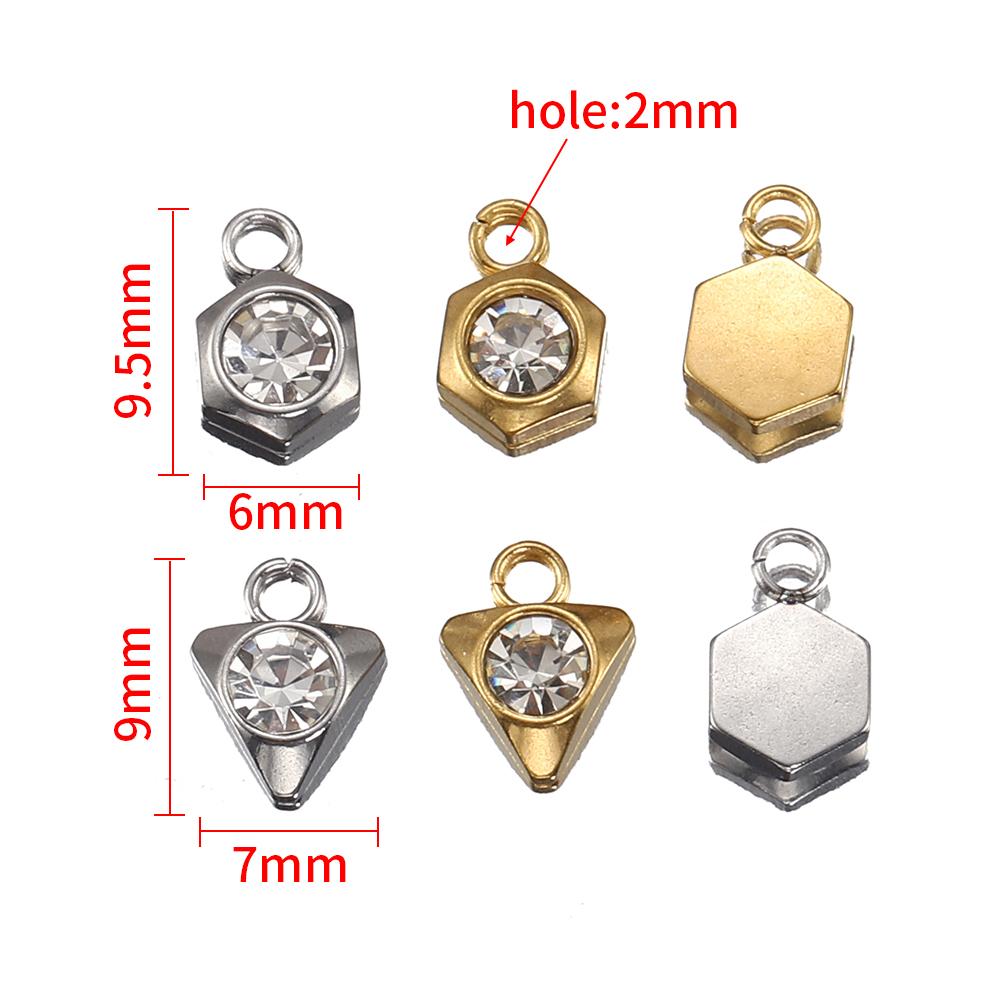 20pcs Stainless Steel Zircon Rhinestone Star Love Heart Charms Pendants for Earrings Necklace Bracelet DIY Jewelry Making