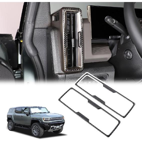 

Center Console Dashboard Side Air Conditioning Vent Outlet Trim Cover for Hummer EV Accessories 2PCS Soft Carbon Fiber Central AC Air Vent Frame for чёрный