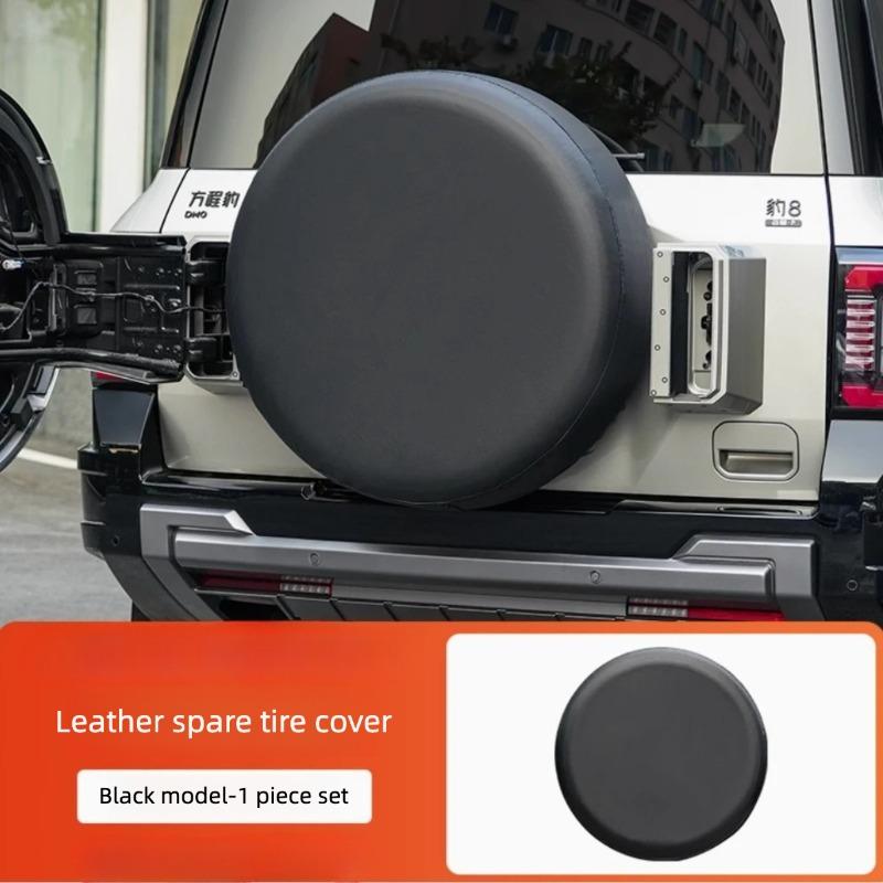 Car Leather Spare Tire Cover Fit For BYD Denza B8 Modified Car Rear Tailgate Rear Hanging Tire Protection Cover Black 1pcs