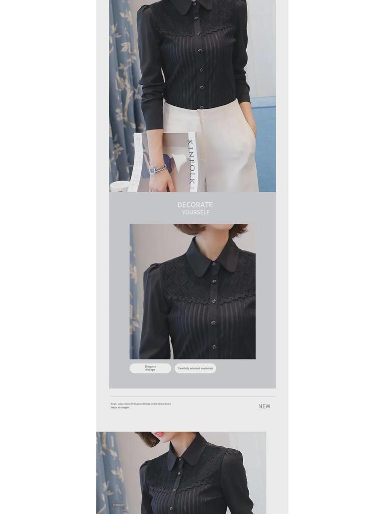 Women's Casual Chiffon Long-Sleeve Slim-Fit Versatile Spring Shirt
