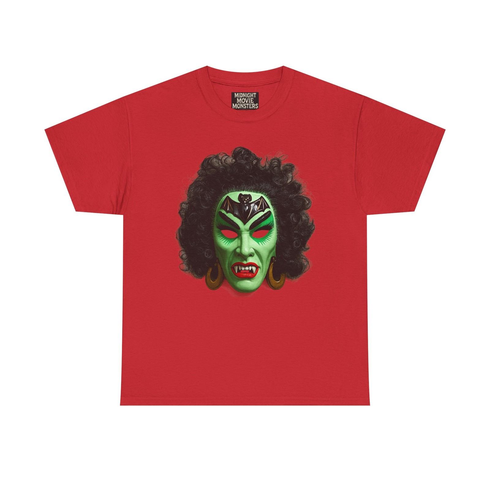 

Female Vampire Halloween Mask T-Shirt Unisex Tee Costume Shirt Dracula Bat L