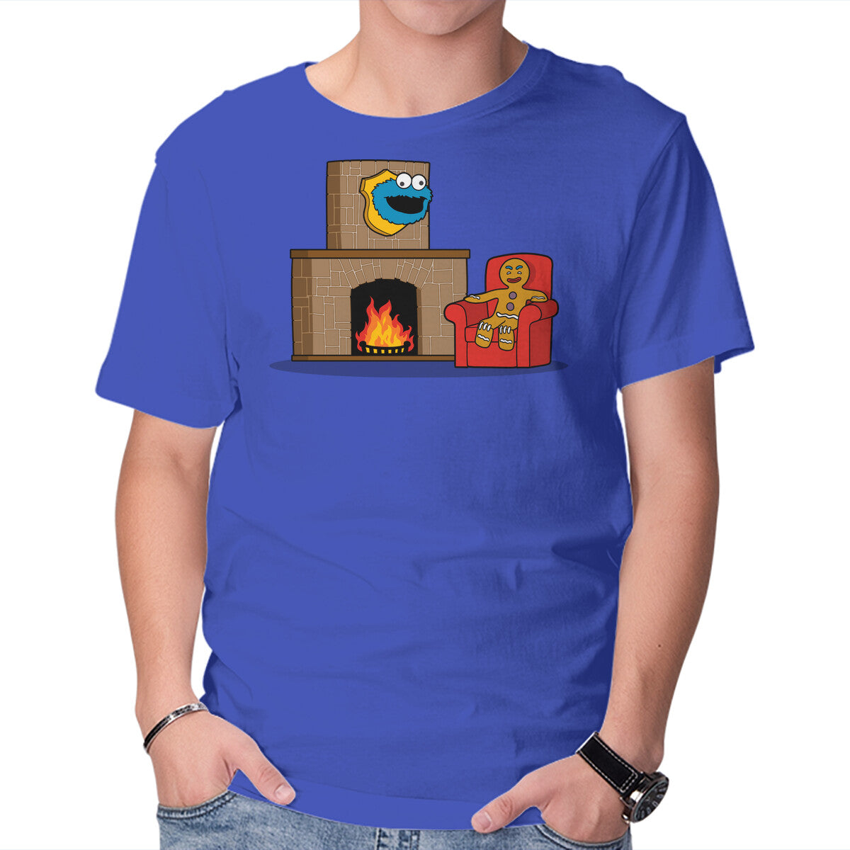 Unisex Crew Neck T-Shirt Hunted Monster Graphic Short Sleeve Casual Tee XXL