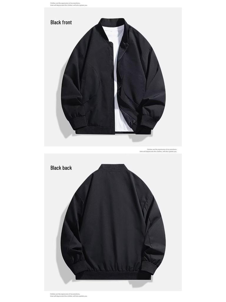 Giacca Bomber da Uomo Stile Coreano con Collo Rialzato – Casuale e Versatile per Primavera e Autunno