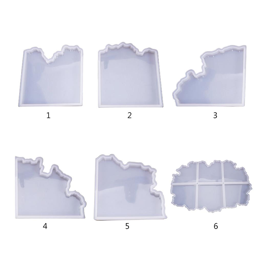 Crystal Epoxy Resin Mold Irregular Coaster Casting Silicone Mould Handmade DIY Crafts Decorations Making Tool