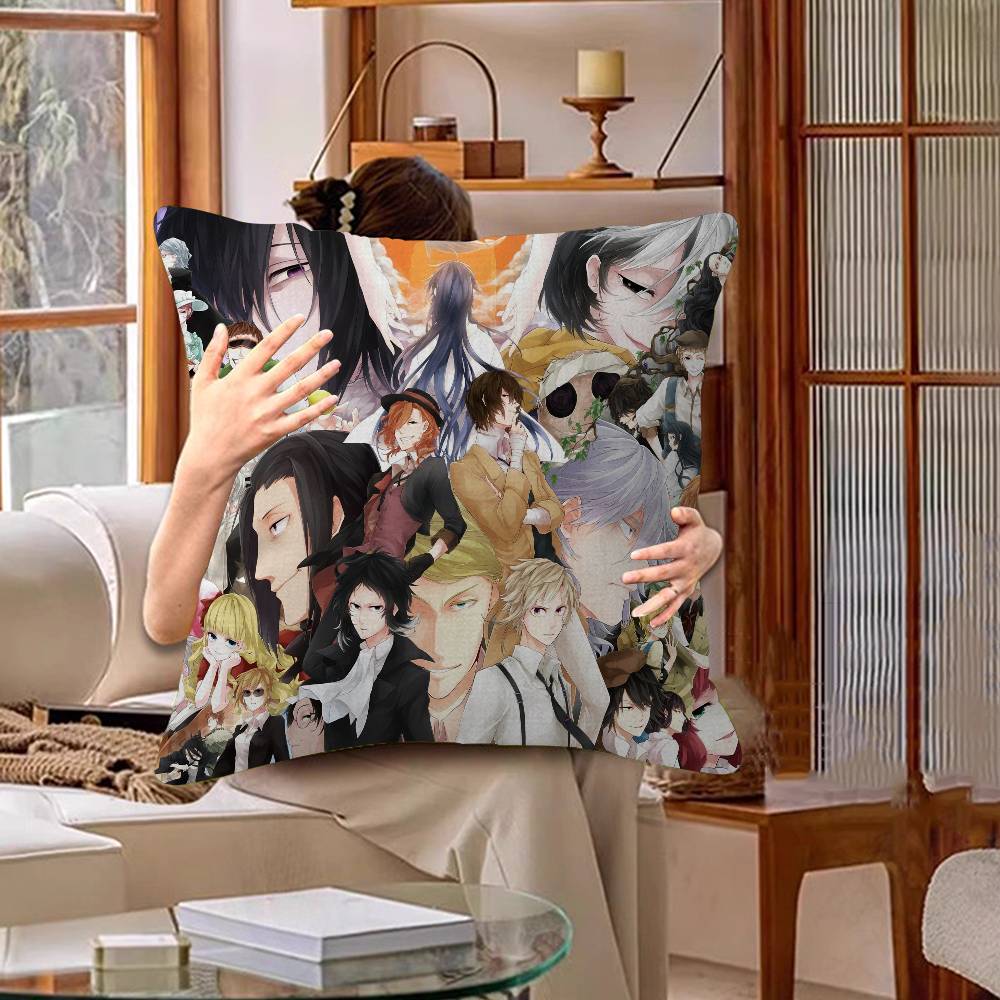 

Japanese Anime Bungo Stray Dogs Pillow Gifts Home Office Furnishings Bedroom Sofa Car Cushion Cover Case 45x45cm 30cmx30cm