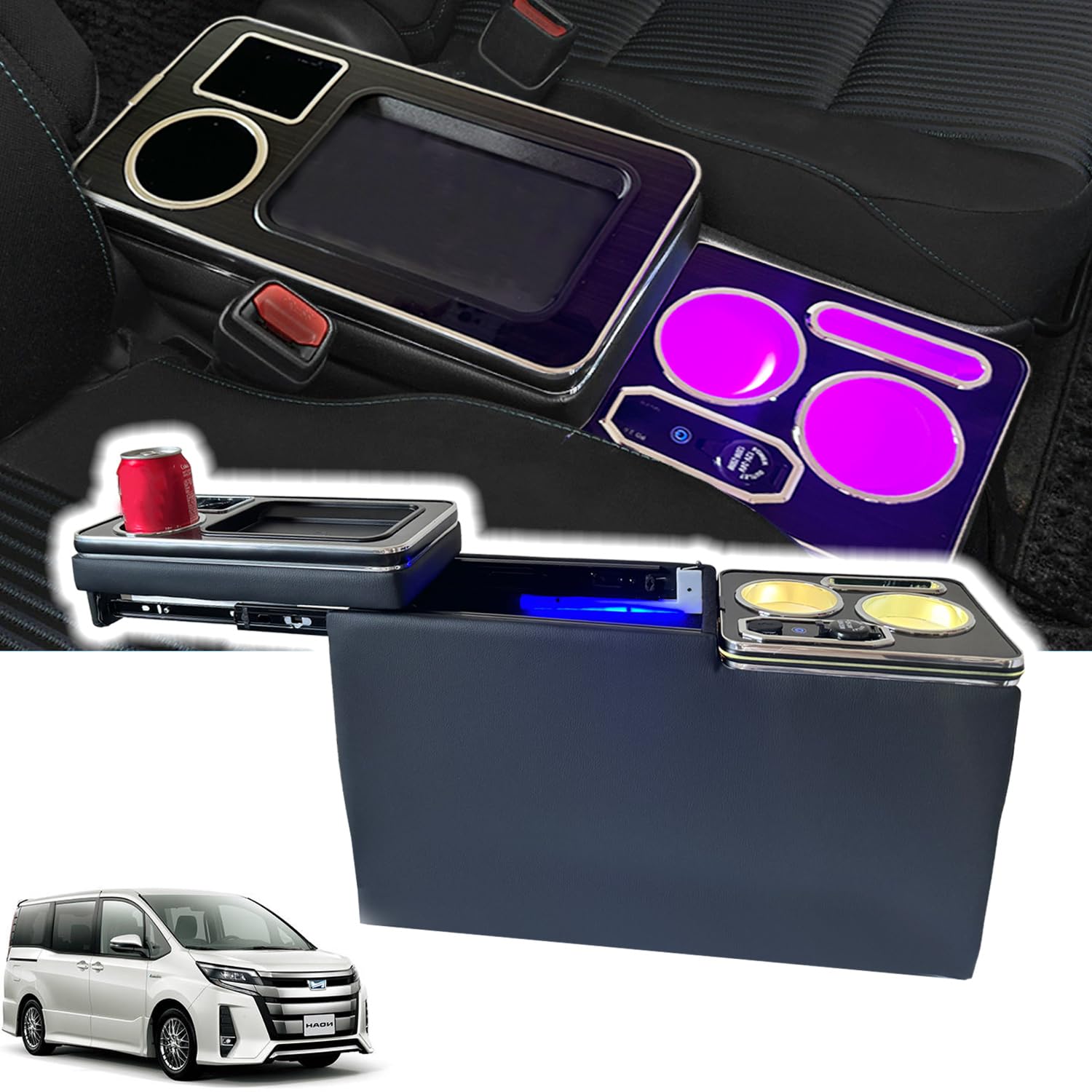 

Yotetat Console Box for Toyota Voxy 70 60 Armrest Breathing USB Convenient Universal Fit (80 Series, Series, Series, NOAH, Estima, Esquire), Console,