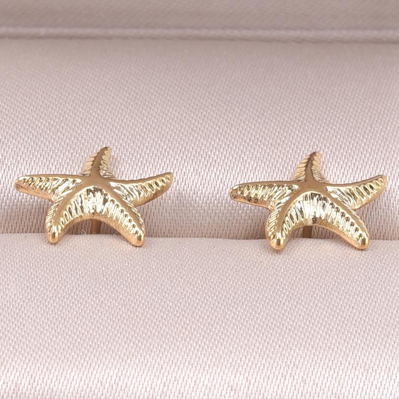 Never Fade Gold Color Earrings With Earplug Round Heart Shell Fashion Jewelry Stainless Steel Earrings For Women Men Accessories