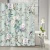 1pc Chinese Style Elegant Classical Peony Branch Magpie Shower Curtain, Decorative Print Shower Curtain with Hook