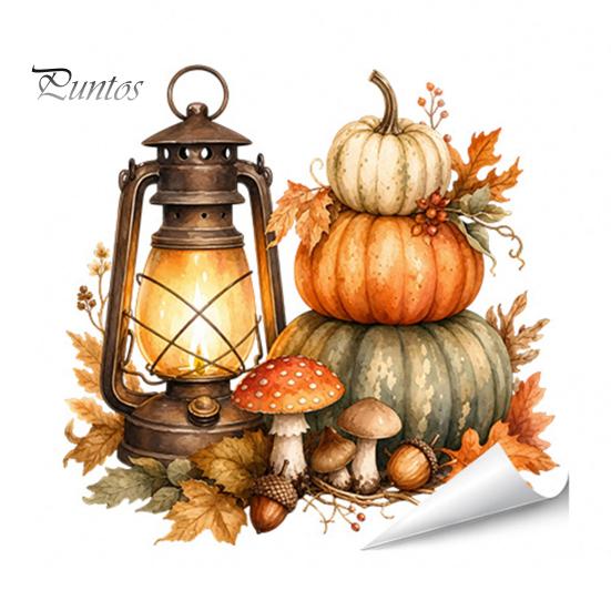 Durable Window Clings for Glass Autumn Maple Leaf Pinecone Scarecrow Pumpkin Static Clings, Waterproof PVC Film Stickers, Removable Seasonal