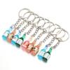 10pcs/lot Metal Flat Round Key Ring Key Chain With Acrylic Charms DIY Key Chain Pendant Connectors Jewelry Making Accessories