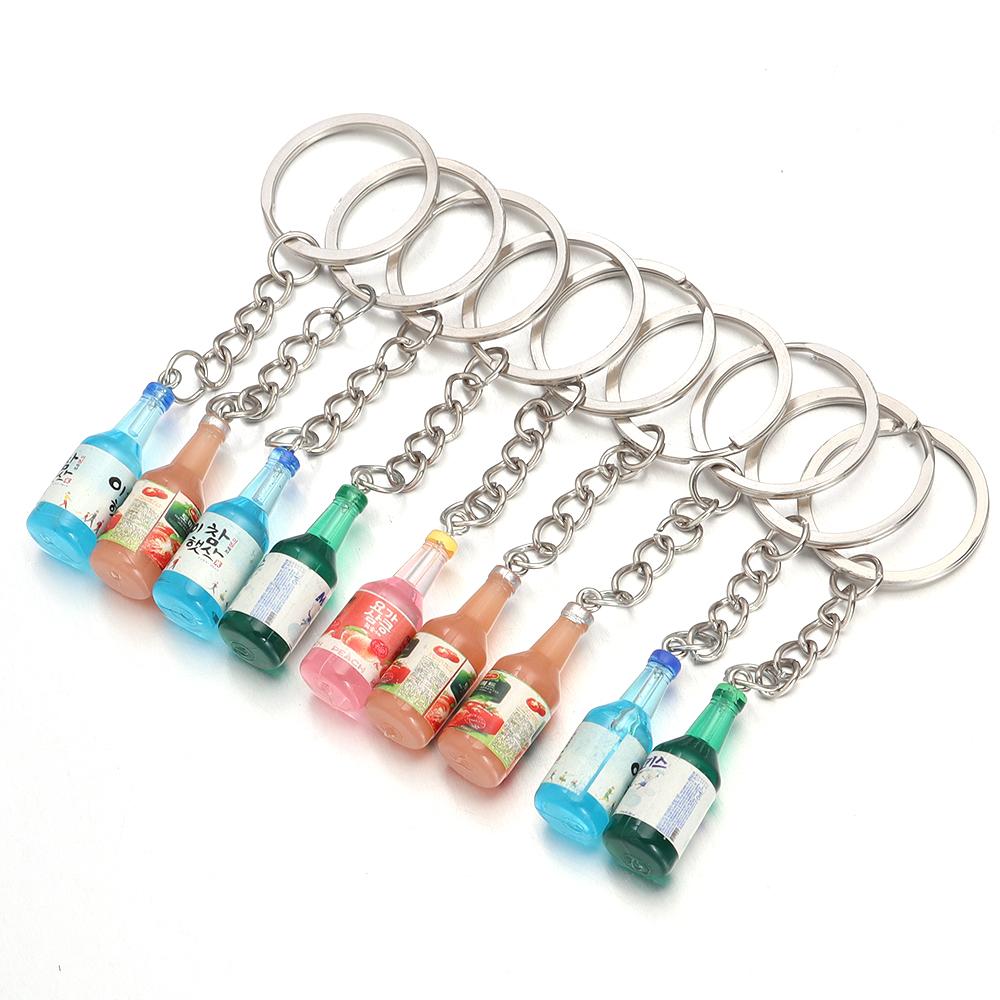 10pcs/lot Metal Flat Round Key Ring Key Chain With Acrylic Charms DIY Key Chain Pendant Connectors Jewelry Making Accessories