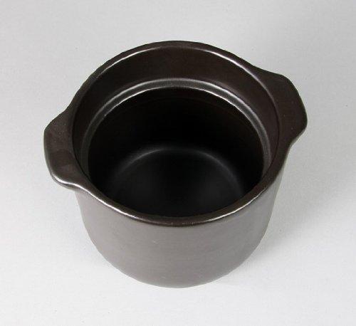 Sento Senka Pottery CeraCook Microwave Rice Cooker (Double Lid) Black Glaze (1.5 cups) 10-05