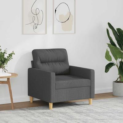 Vidaxl Armchair, Dark Gray, 60 Cm, Upholstered In Fabric