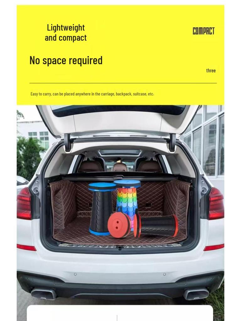 Collapsible Telescopic Outdoor Stool: Portable, Space-Saving, Adjustable for Travel and Fishing.