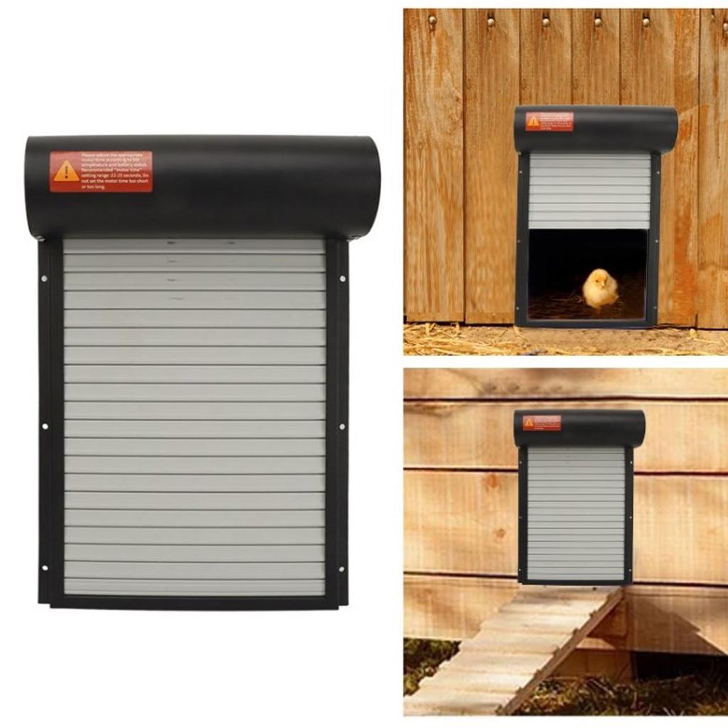 Automatic Chicken Coop Door Opener with Timer Grey Easy Control Display Iron Auto Chicken Door  for Chick