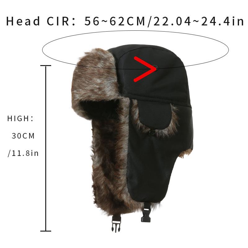 Winter Waterproof Lei Feng Hat: Plush Pilot Cap for Windproof, Cold Protection, Plus Velvet Ear Protection & Thickened for Cycling Outdoors