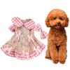 Sommer Hawaii Hunde Kleid Blumenmuster Haustier Rock mit Schleifendekorationen Atmungsaktiv Bequem Haustier Kleid