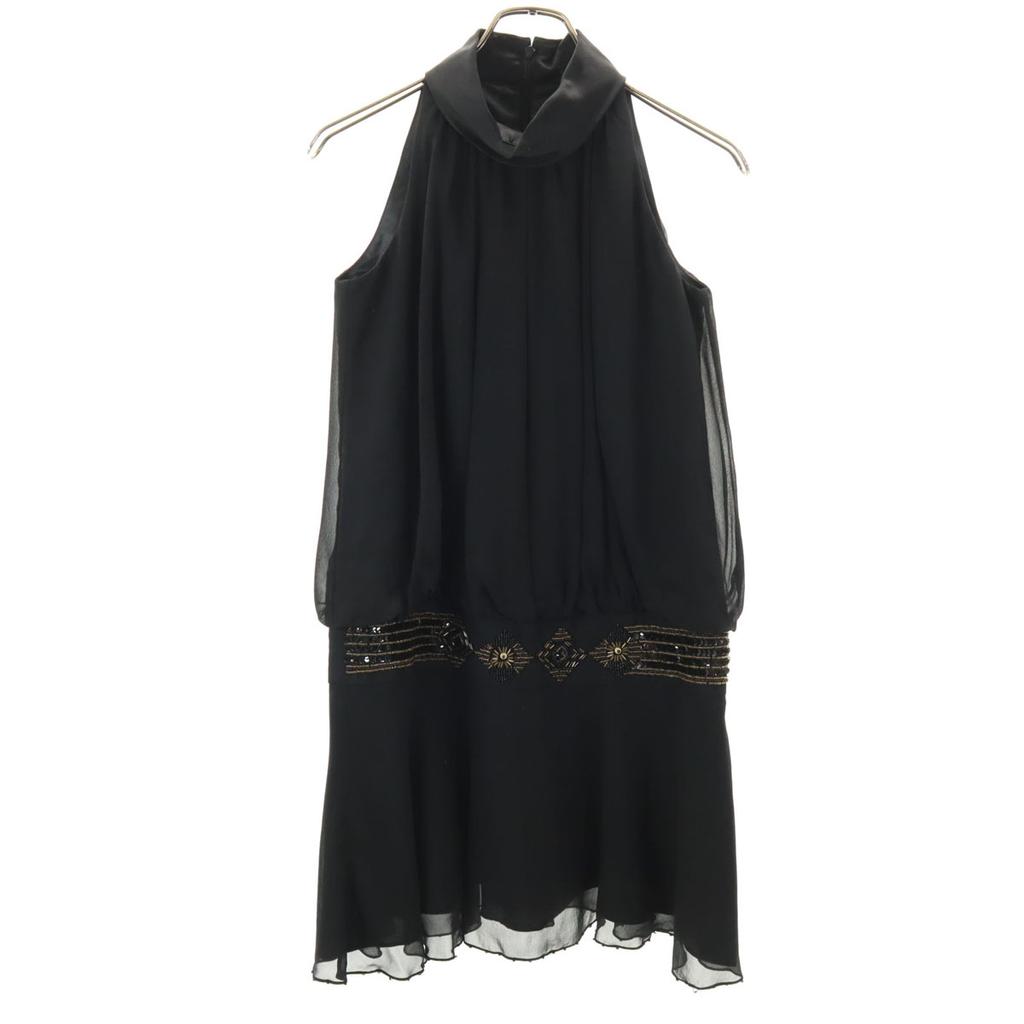 GRACE CONTINENTAL Seide Ärmellos Mini Kleid 36 schwarz Damen Gebraucht