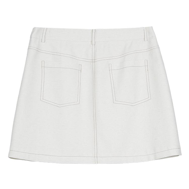 ELLE French Design High-Waisted A-Line Short Skirt Unique Casual Skirt Women skirts Off-White ER48708