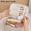 Large Travel Cosmetic Bag Organizer Open-Top Cake-Shaped Solid Color Pu Tote Bag