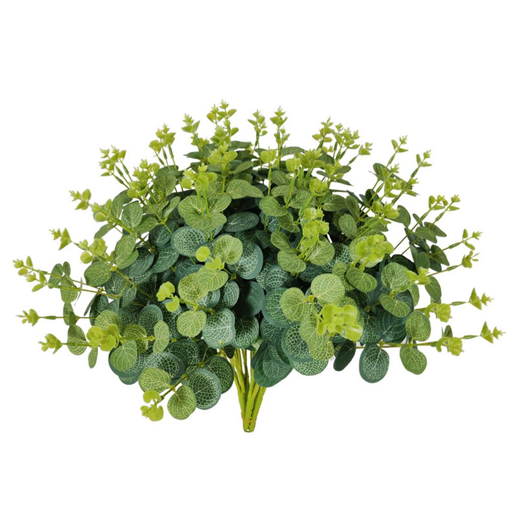 Artificial Green Plant Fake Eucalyptuses Leaf Branch for Wedding Party Fake Flower Arrangement Bouquet Home Garden Decor