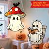 Halloween Cute Ghostly Acrylic Ornament 2D Flat Plaque Hanging Sign Decors For Home Office Classroom Party Wall Decoration