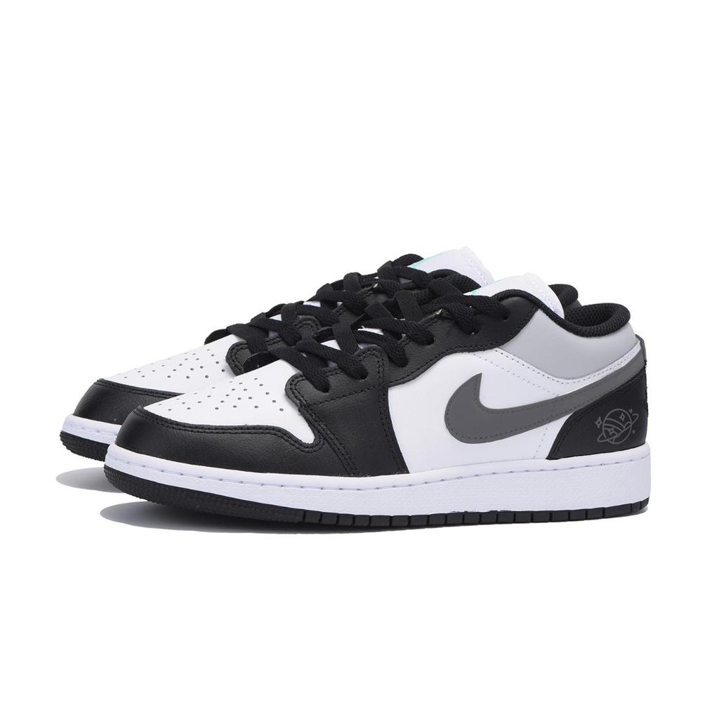 Jordan Air Jordan 1 Abrasion Resistant Low top Vintage Basketball Shoes Men's Black White Gray 553558-131(Team85-)