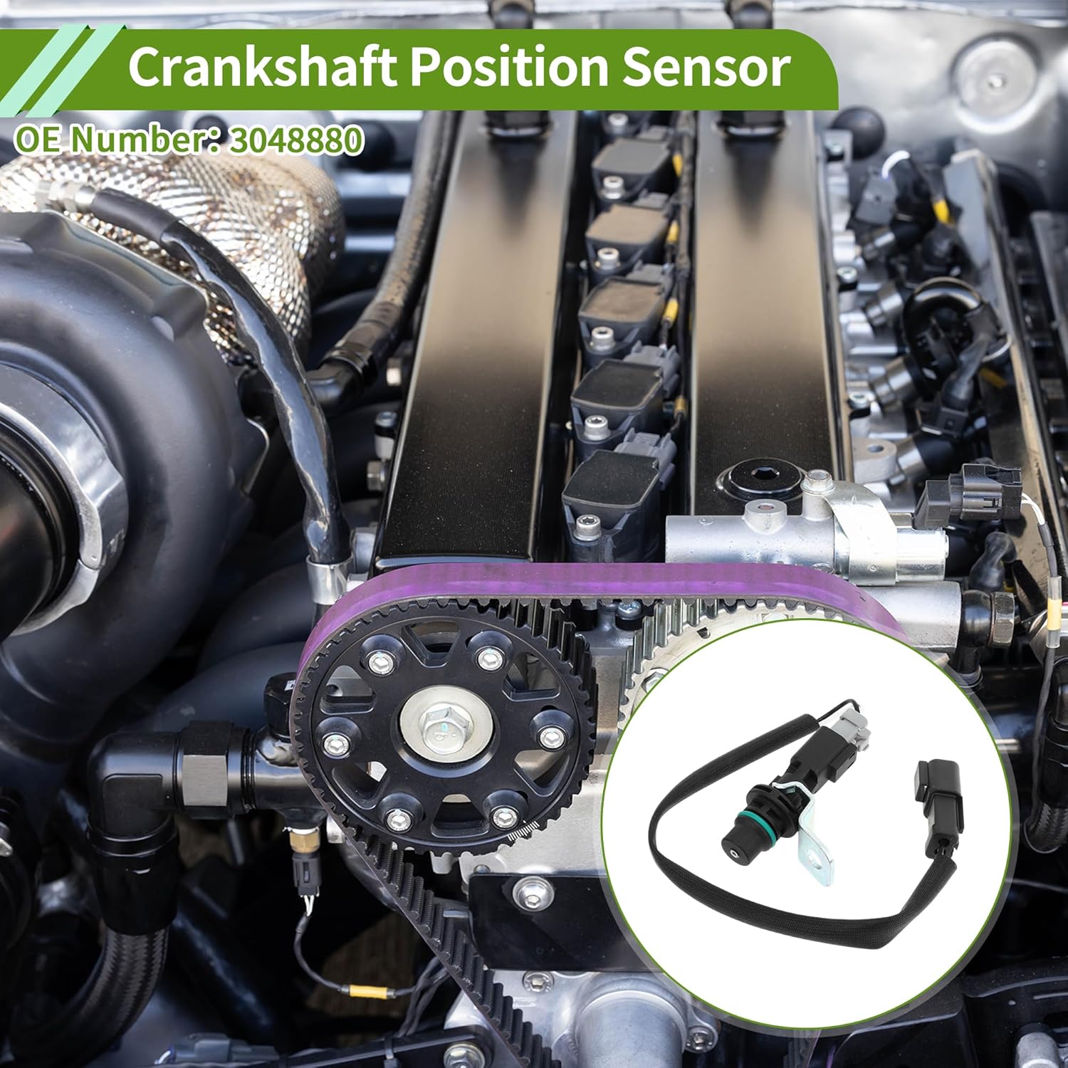 

No.3048880 Crankshaft Position Sensor for CAT C10 C11 C12 C13 C15 C27 C32 Sturdy Black Engine Crank CKP Sensor Metal Plastic 1 Pc