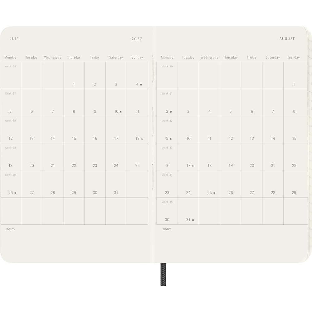 Moleskine 2027 Daily Diary, January Start, 12 Months, Pocket Size (9cm x 14cm), Soft Cover, Black